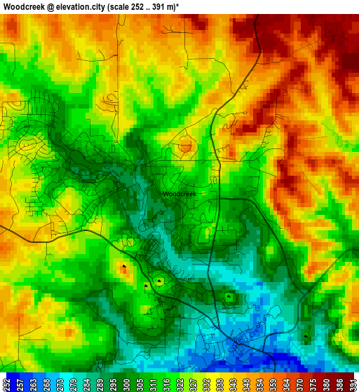 Woodcreek elevation map