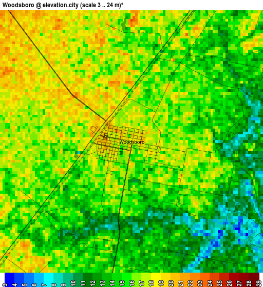 Woodsboro elevation map