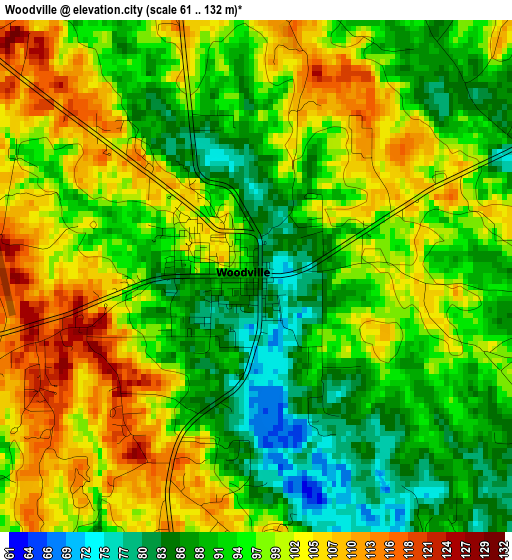 Woodville elevation map