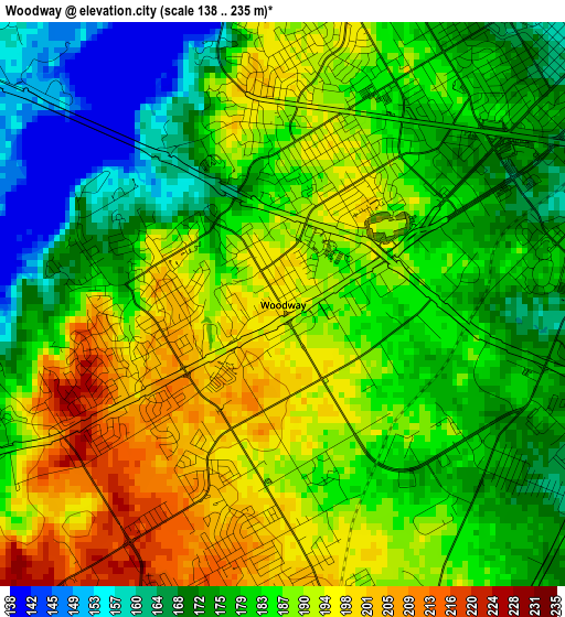 Woodway elevation map