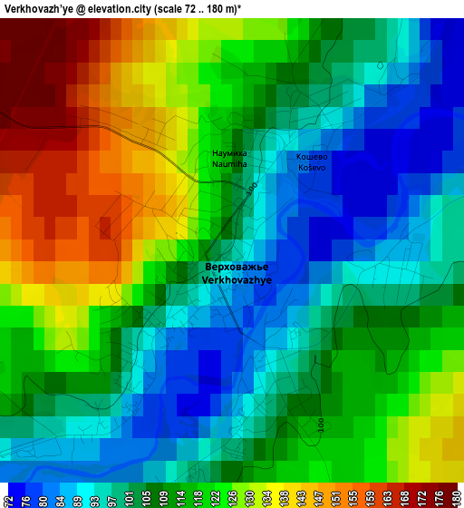 Verkhovazh’ye elevation map