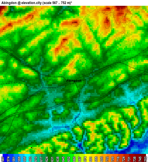 Abingdon elevation map