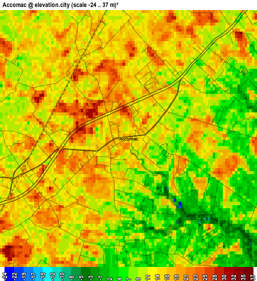 Accomac elevation map