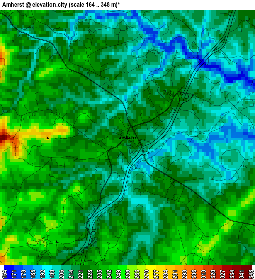 Amherst elevation map