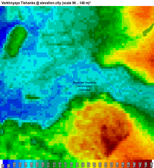 Verkhnyaya Tishanka elevation map