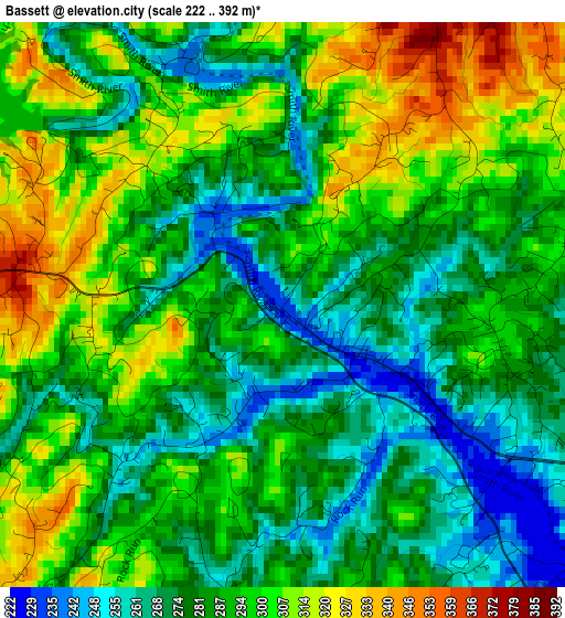 Bassett elevation map