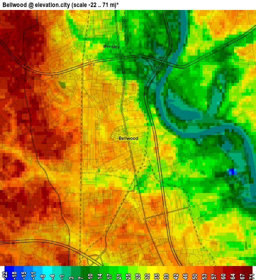 Bellwood elevation map