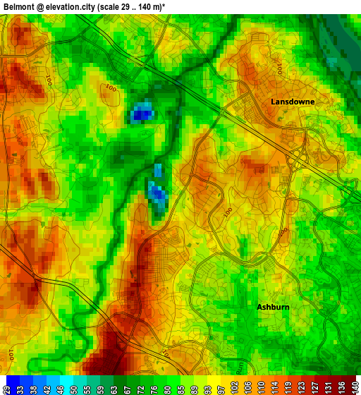 Belmont elevation map