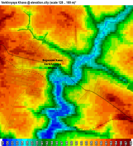 Verkhnyaya Khava elevation map