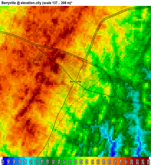 Berryville elevation map