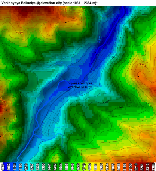 Verkhnyaya Balkariya elevation map