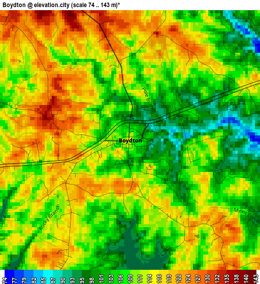 Boydton elevation map