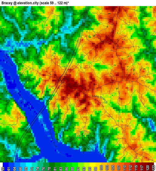 Bracey elevation map