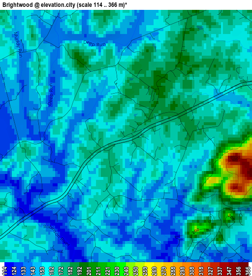 Brightwood elevation map