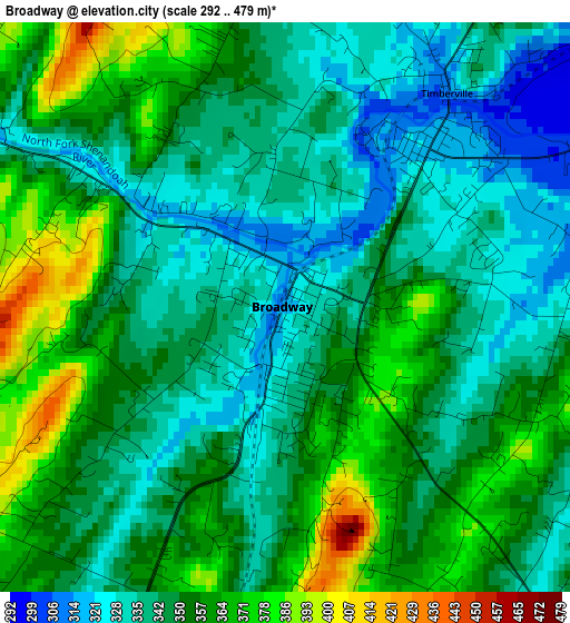 Broadway elevation map