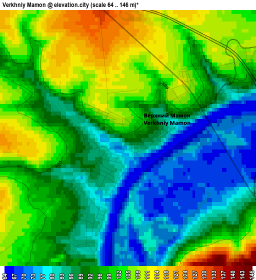 Verkhniy Mamon elevation map