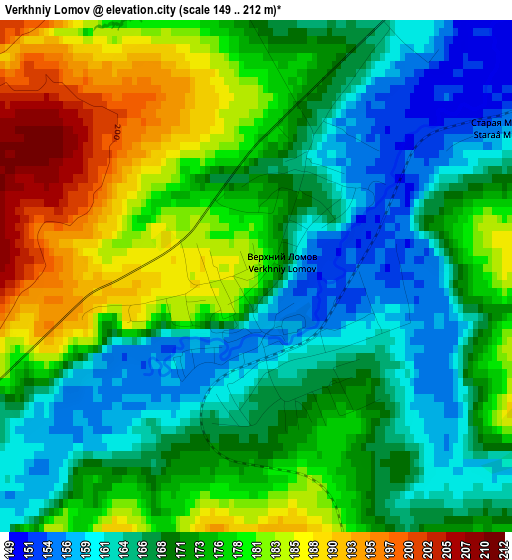 Verkhniy Lomov elevation map