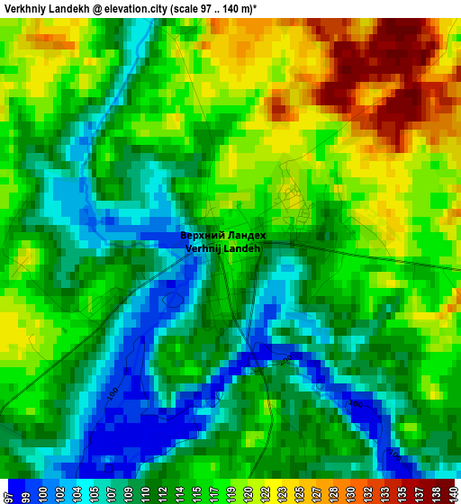 Verkhniy Landekh elevation map