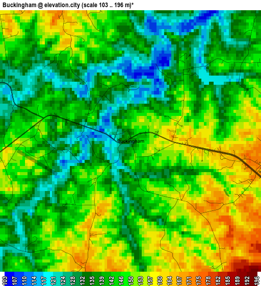 Buckingham elevation map