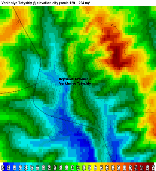 Verkhniye Tatyshly elevation map