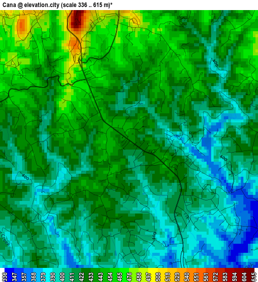 Cana elevation map