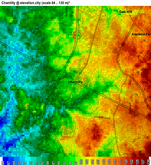 Chantilly elevation map