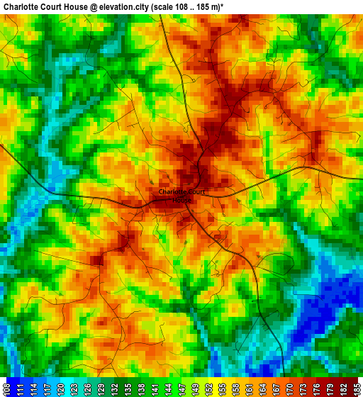 Charlotte Court House elevation map