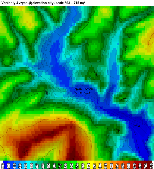 Verkhniy Avzyan elevation map