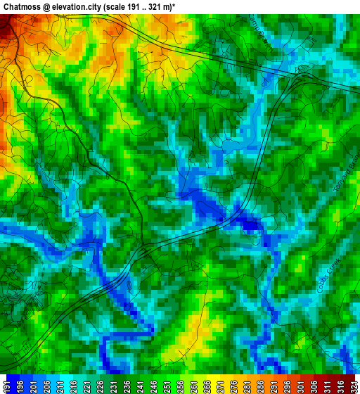 Chatmoss elevation map