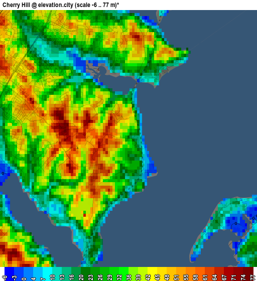 Cherry Hill elevation map