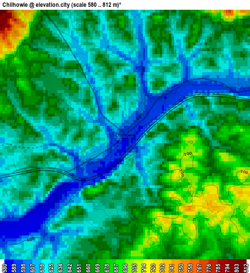 Chilhowie elevation map