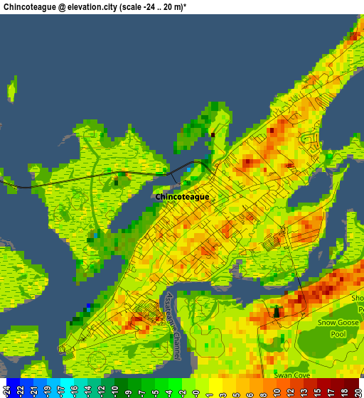 Chincoteague elevation map