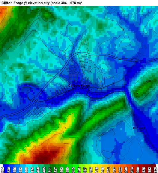 Clifton Forge elevation map