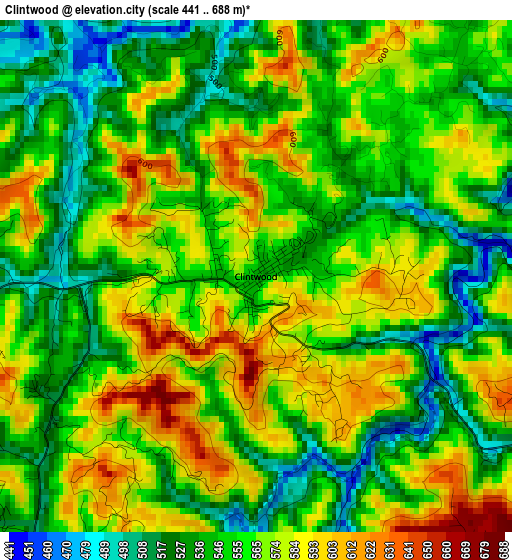 Clintwood elevation map