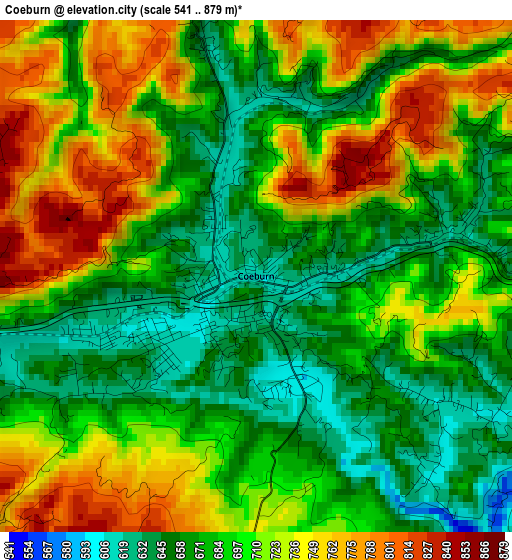 Coeburn elevation map