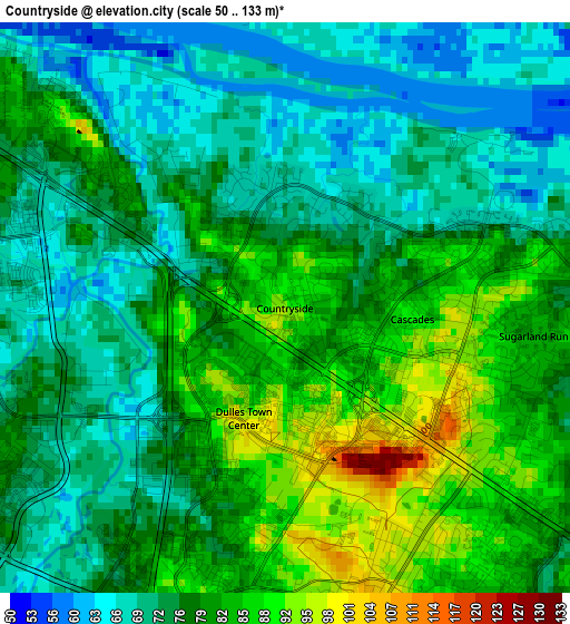 Countryside elevation map