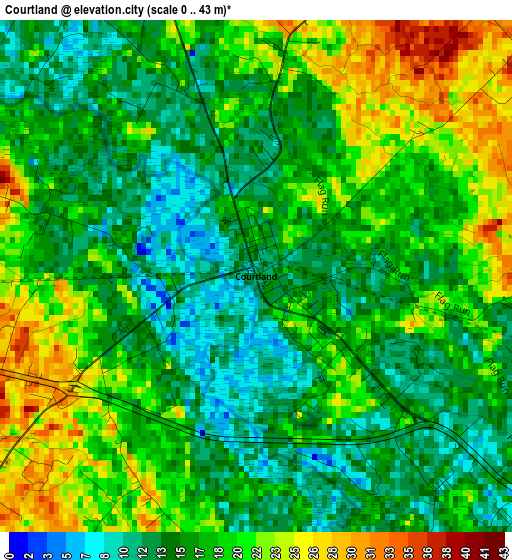 Courtland elevation map