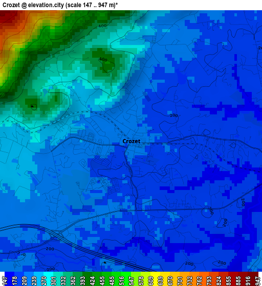 Crozet elevation map