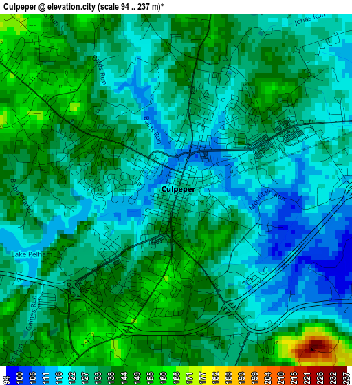 Culpeper elevation map