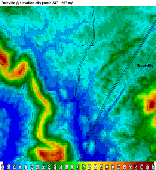 Daleville elevation map