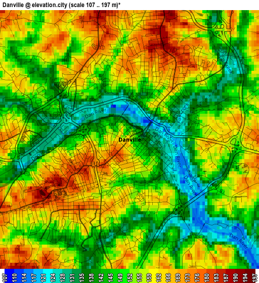 Danville elevation map