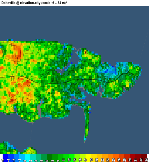 Deltaville elevation map