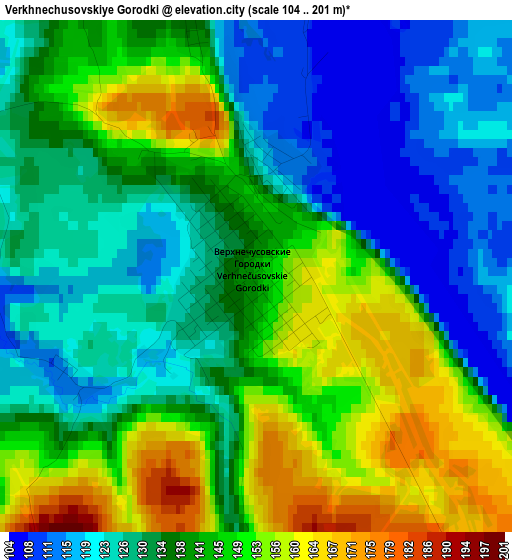 Verkhnechusovskiye Gorodki elevation map