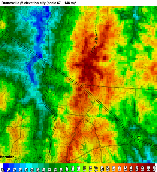 Dranesville elevation map