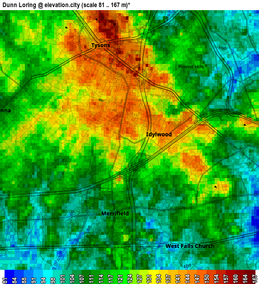 Dunn Loring elevation map