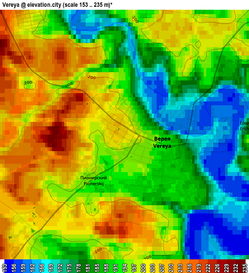 Vereya elevation map