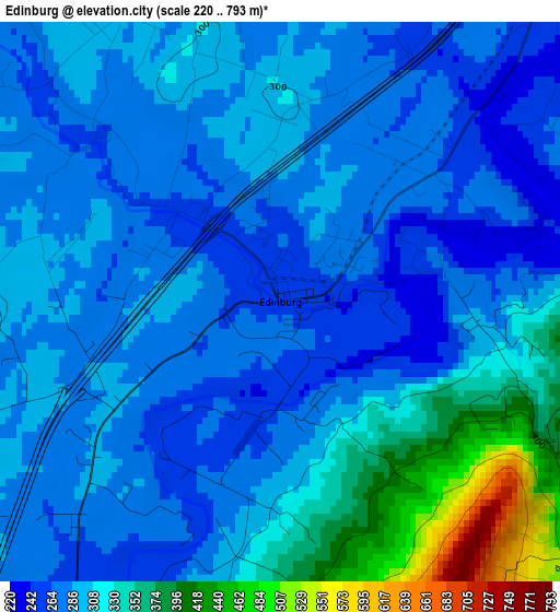Edinburg elevation map