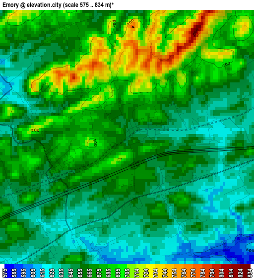 Emory elevation map