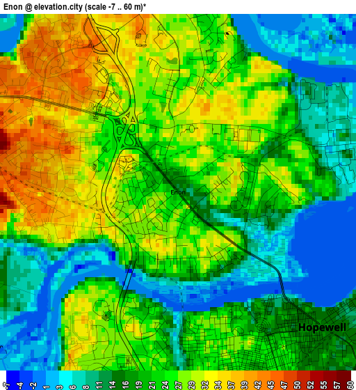 Enon elevation map