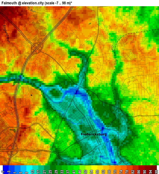 Falmouth elevation map